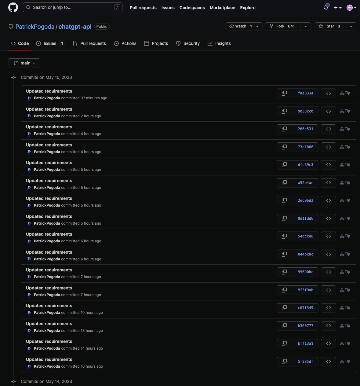 The Git repository was automatically updated to reference new malware packages automatically published to PyPI.